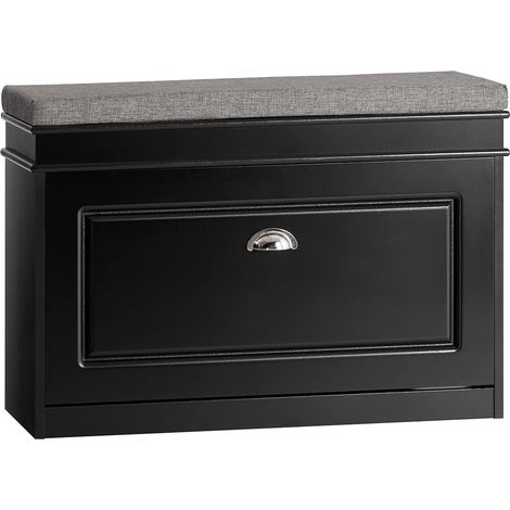 SoBuy Hallway Shoe Bench Shoe Rack Shoe Cabinet Black,FSR82-L-SCH (1/5)