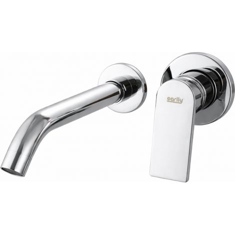 Rubinetto Lavabo Incasso Cromato a Parete Miscelatore 2 Fori 94006
