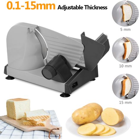 Outil électrique de tranchage des aliments, hachoir à légumes en acier inoxydable 180w, cuisine pour viande, fruits, légumes, pain (1/5)