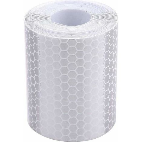 Ruban de signalisation réfléchissant 5 cm x 3 m – PVC imperméable – Haute réflectivité pour sécurité routière – Avertissement blanc (1/5)