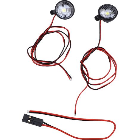 Phares LED ronds blancs pour voitures télécommandées avec supports métalliques réglables (1/5)