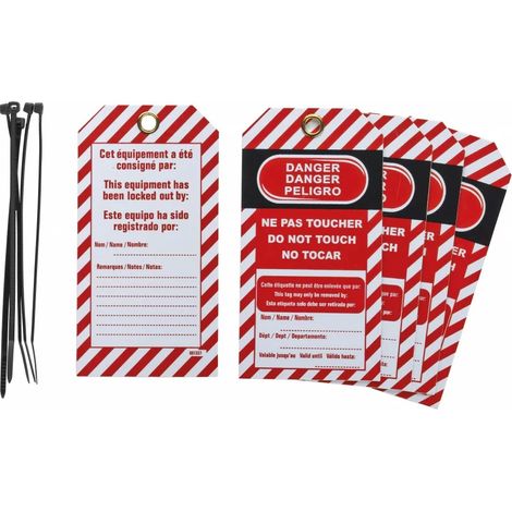 THIRARD - Lot de 5 étiquettes "danger - ne pas toucher" en polypropylène pp langue FR/GB/ES - THIRARD