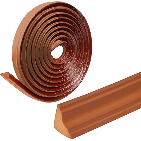 Quadrant Trim, NBR Edging Strip Self Adhesive, 38mm  26mm Wall Corner Decoration Moulding Trim Caulk Strip for Decorative Tiles, Marble, Corners and Ceiling (Brown, 5M)