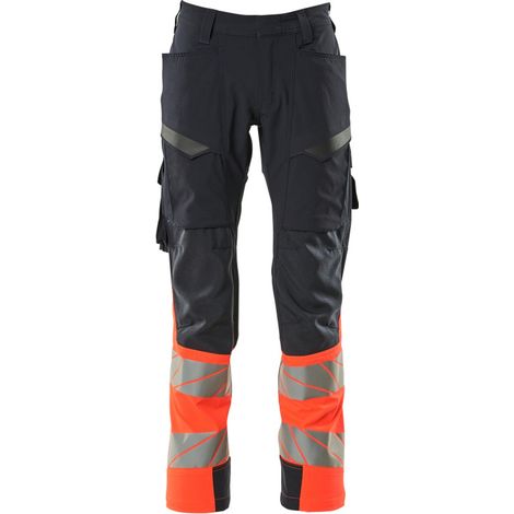 Mascot Hose mit Schenkeltaschen 19379-510-10222 Gr. 76C52 schwarzblau/hi-vis rot (1/4)