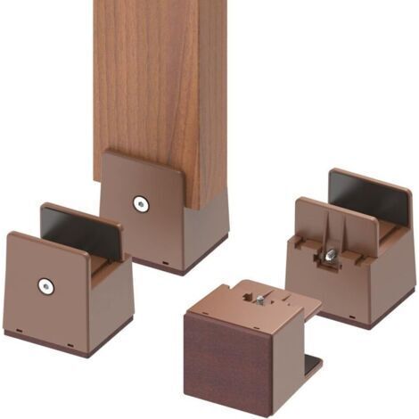 Rehausseurs de lit et de Meubles réglables avec Pince à vis, 4Pcs rehausseurs de lit réglables de 5 cm, Heavy Duty Tables de canapé Rehausseurs de Chaise (Le Brun) (1/4)