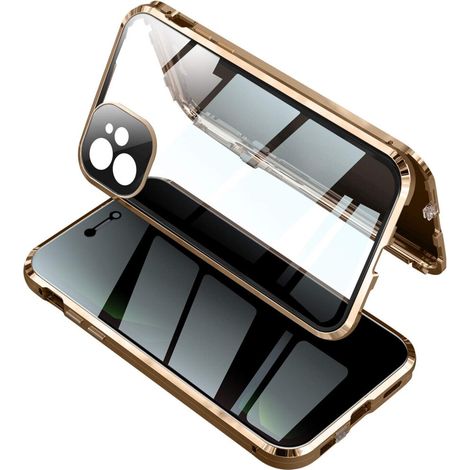 Una custodia magnetica per iPhone 12 Pro Max con protezione per la privacy, che offre una protezione contro le cadute di livello militare, una copertura integrata per l'obiettivo della fotocamera e il (1/2)