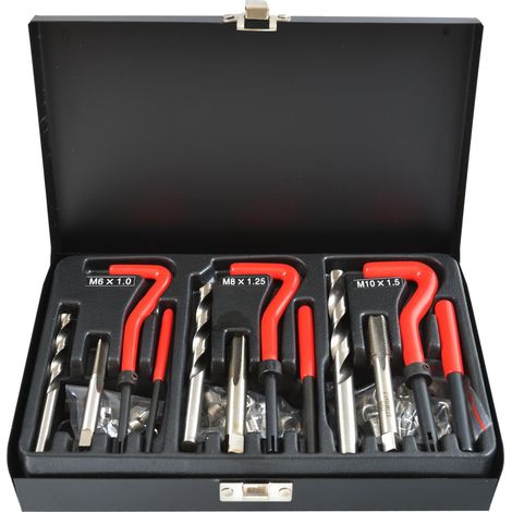 Gewindereparaturset Geko g02789 88 Teile HSS Stahl (1/3)