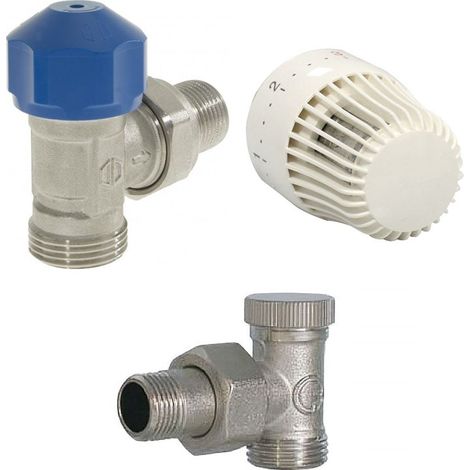Kit robinet équerre + Coude de réglage équerre - Mâle 1/2" (15/21) - Mâle 3/4 EK + Tête M30 x 1,5 - Arcanaute (1/4)