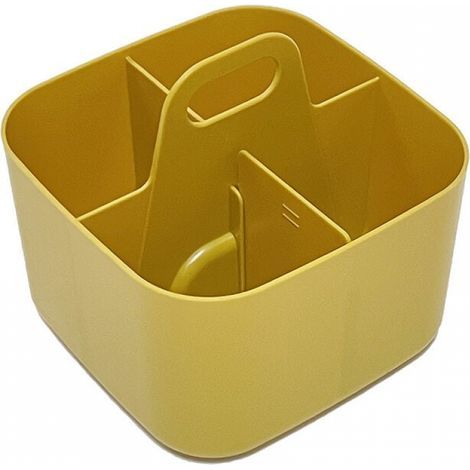 Yellow Multipurpose Organizer Stackable Plastic Storage Caddy with Handle Craft Caddy, Desk Caddy, Art Organizers and Storage, Makeup Caddy (1/5)