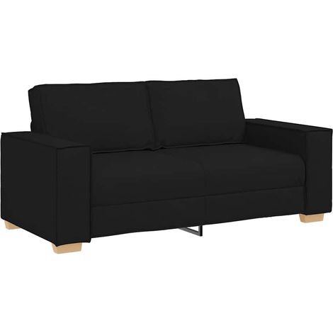 Canapé 2 places，Sofa pour Salon，Banquette Noir 140 cm Tissu CFW138064 (1/5)