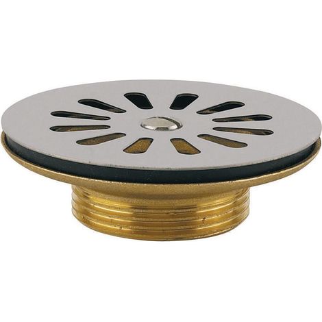 bonde évier - en laiton - grès - sans trop plein - diamètre 60 mm - a grille - nf - altech 35110000034 (1/2)