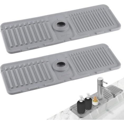 1 Tapis Anti-éclaboussures, Silicone, Robinet 3,5-6cm, Drainage, Cuisine Salle de Bain