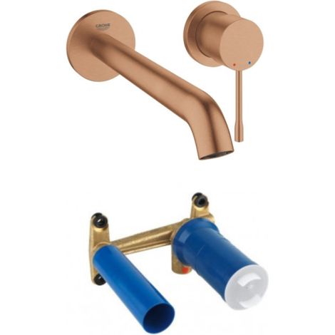GROHE Mezclador de lavabo de pared Essence tamaño L Warm Sunset Cepillado (1/4)