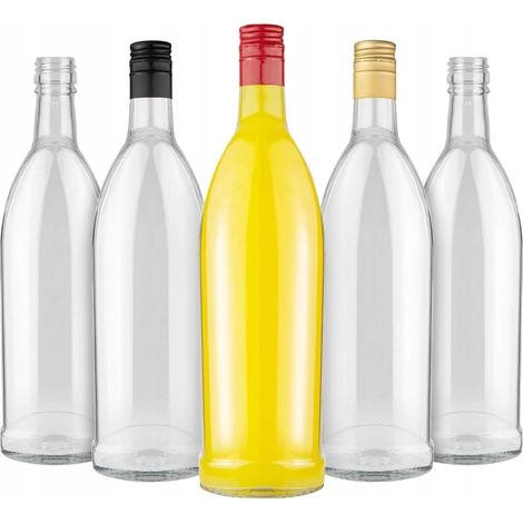 50 Glasflaschen ISKRA 500 ml + Verschluss für Schnaps, Liköre, Wein, Saft 0,5 l (1/5)