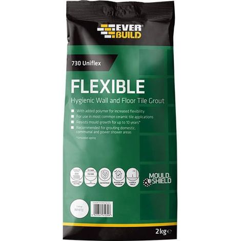 Everbuild Sika 730 Uniflex Hygienic Tile Grout White 2.5kg