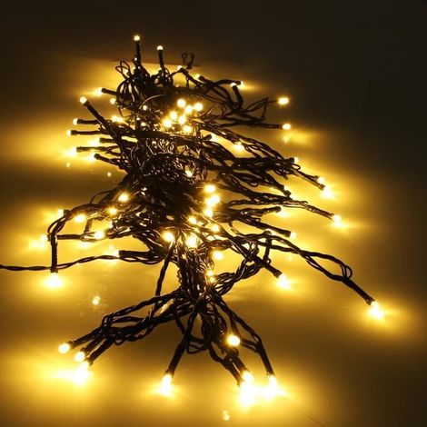 22 m Guirlande lumineuse solaire, 200 LED blanc chaud, 8 modes + télécommande, étanche IP65, extérieur et jardin