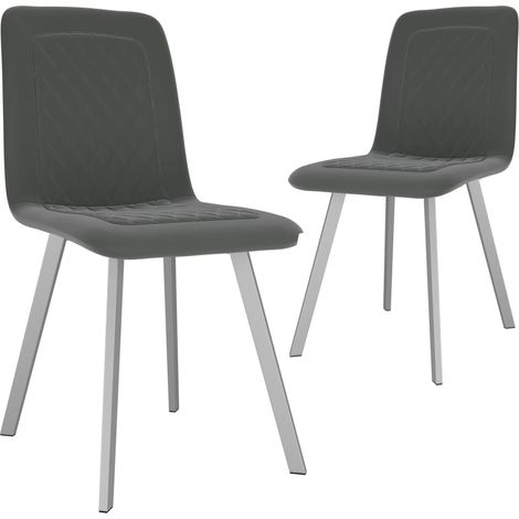 Esszimmerstühle 2 Stk. Grau Samt