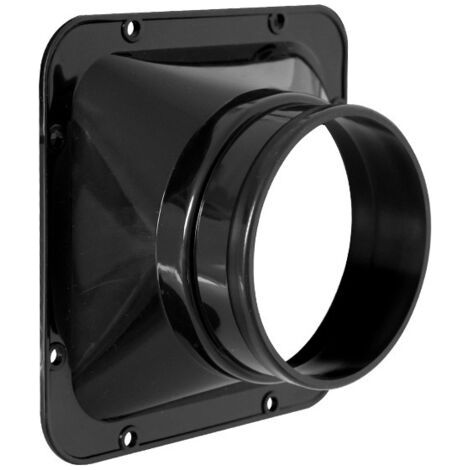Interface de conversion noire pour système d'air frais, interface de bride carrée à ronde, évent de ventilateur, orifice d'échappement