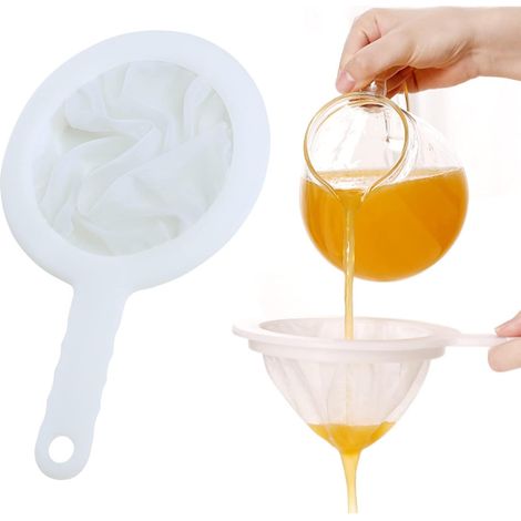Passoire à mailles fines en nylon plastique (1 pièce), mailles fines 200, passoire en polypropylène (PP) de qualité alimentaire, tamis ultra-fin en nylon avec poignée antidérapante (1/5)