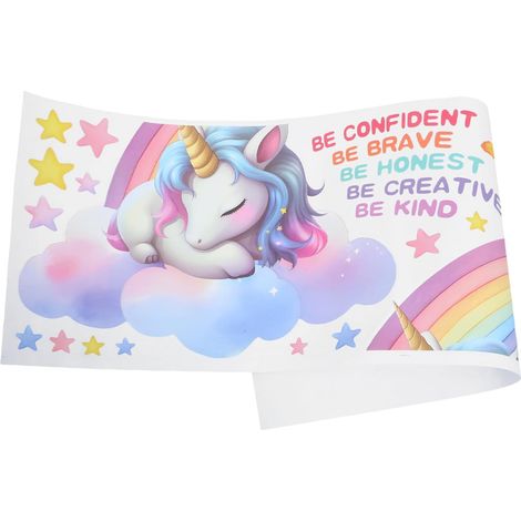 Sticker mural licorne arc en ciel TOYANDONA Décoration (1/5)