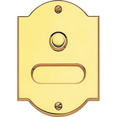 Bouton sonnette avec étiquette laiton lisse rome