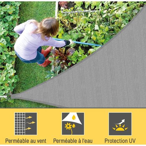 Tenda parasole impermeabile ad angolo retto per giardino, cortile e piscina - Grigio 3x4x5m (1/3)