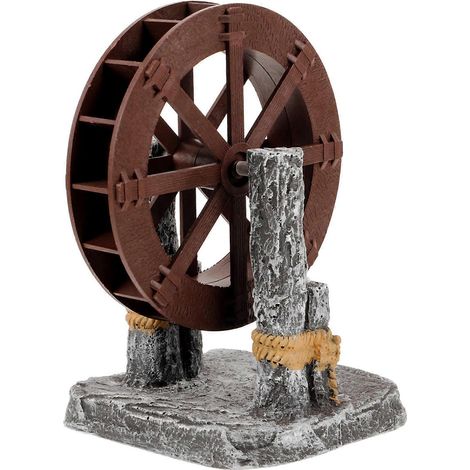 Petite fontaine décorative en forme de cascade avec roue à aubes, idéale pour les aquariums. Un design raffiné pour les amateurs de décoration intérieure et les aquariophiles. 18 x 12,5 x 11,5 cm. Ven (1/5)