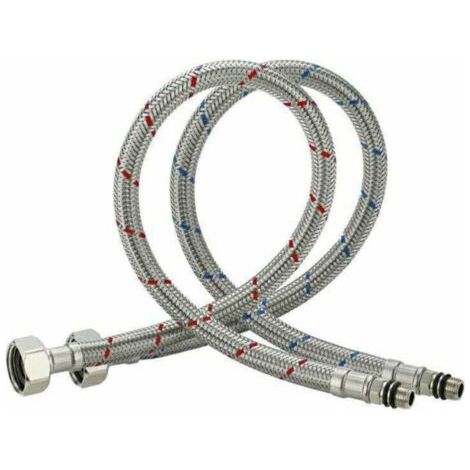 Tuyau de Raccordement Flexible Robinet en Acier Inoxydable pour Eau Chaude et Froide Mitigeur Robinet de Evier Cuisine 60cm