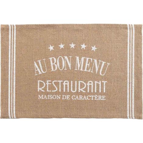 Set de Table en Jute "Diner" 30x45cm Blanc (1/3)