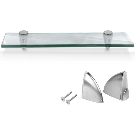 Randaco Ripiano Ripiano a parete Ripiano in vetro Contenitore in vetro Trasparente 50 x 10 cm