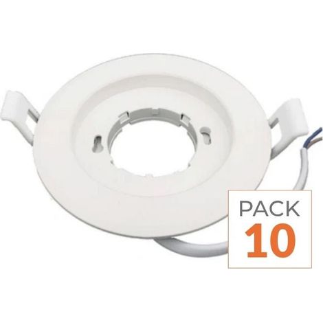 Pack de  10 - Support Spot Encastrable GX53 LED Rond BLANC - SILAMP
