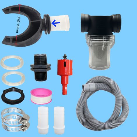 Tuyau de collecte d'eau de toit, collecteur de pluie, collecteur de pluie avec filtre, kit de collecteur de pluie, raccords en PVC, collecteur de descente (100 mm)