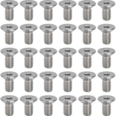 Lot de 30 vis à tête fraisée hexagonales M10x20 mm en acier inoxydable A2, boulons de fixation industriels M10 Allen 10mm. (1/5)