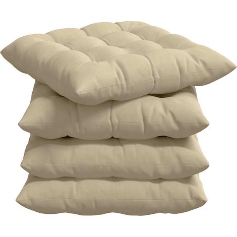 Maison Exclusive - Cojines para asiento 4 pcs Crema 40 x 40 x 6 c