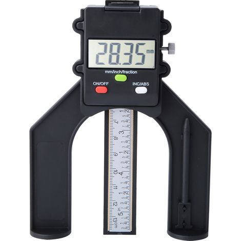 Jauge de profondeur numérique, règle d'affichage de la profondeur de 0 à 80 mm Affichage LCD magnétique Main de travail du bois numérique (1/5)