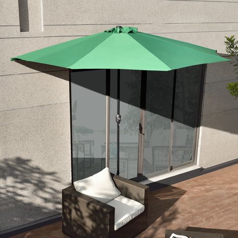 Halb-Sonnenschirm Eger Ø300 Halbrund Grün [casa.pro] (1/5)