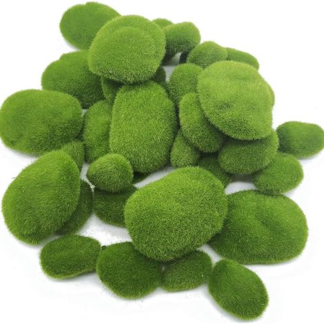 Tapis de Mousse Artificielle 42 Pcs Rochers de Mousse Verte Décoration Fausse Pierre pour Composition Florale Jardin Miniature et Bricolage (1/5)