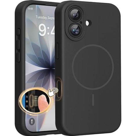 Coque magnétique pour iPhone 17, compatible MagSafe, avec protection intégrée en silicone pour l'appareil photo et les commandes, épaisseur de 3 mm, pour une protection optimale contre les chutes.