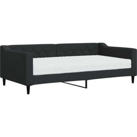 Maison Exclusive - Tagesbett mit Matratze Schwarz 90x190 cm Stoff