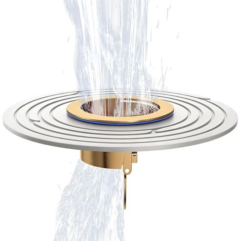 Siphon de Sol Installation Facile sans Blocage  Bouche d'écoulement anti-odeur pour douche pour Canalisations de 4,8 à 9,9 cm Maison Hôtel Appartement Résidence Étudiante (1/5)