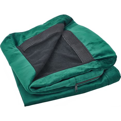 Funda para sillón de terciopelo verde con cierre extraíble Bernes