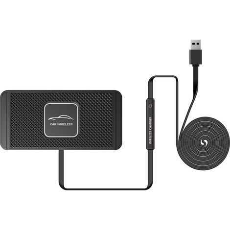 Alfombrilla antideslizante AIDUCHO para carga inalámbrica Qi en coche, cargador inalámbrico para teléfono móvil (cable de 100 cm) (1/5)