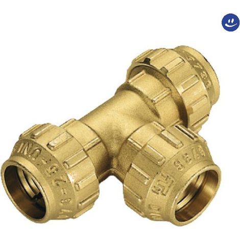 Raccordo a t intermedio in ottone per tubo polietilene serie cobraring 3460cr ø63 TIEMME