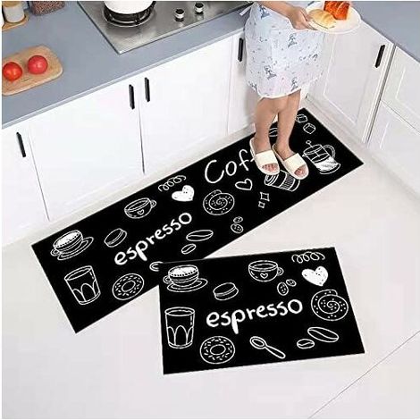 Set of 2 Non-Slip Kitchen Mats, Dustproof Kitchen Rugs, 40 x 60 + 40 x 120 cm (1/5)