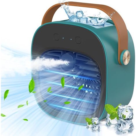 Condizionatore d'aria portatile，Mini condizionatore d'aria ricaricabile (5200 mAh) con 3 velocità，autonomia di 5-10 ore (1/5)