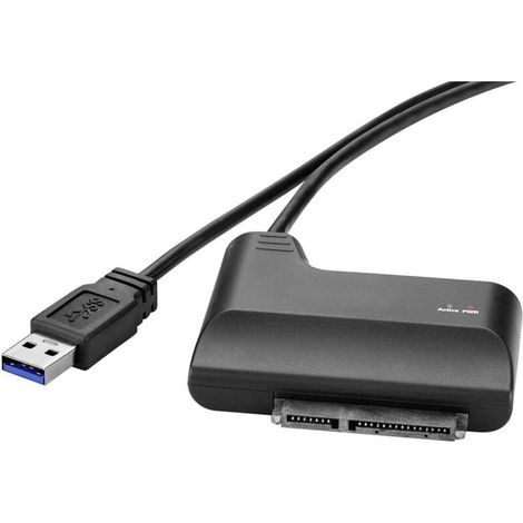 Adaptateur disque dur/SSD Trywise [1x USB 3.0 mâle type A - 1x SATA mâle 7+15 pôles] contacts dorés W070451 (1/4)