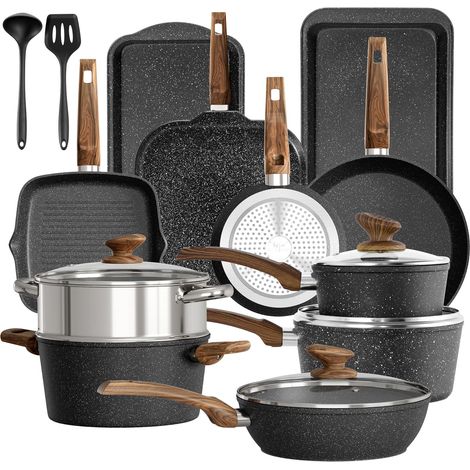 17-Piece Induction Cookware Set, Black (1/5)