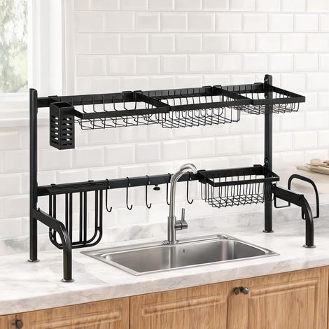 Buffet coloris noir en acier 93 x 30 x 52 cm (1/5)