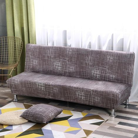 Imprimé sans accoudoirs Housse de canapé Stretch Slipcover Tissu Polyester Doux Lit Protection pour canapé Canapé Slipcover Spandex élastique Vintage Simple Moderne Pliante Canapé Shield (1/5)