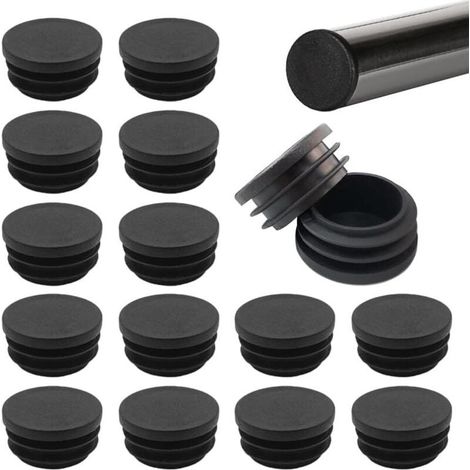 r Bouchon Pied de Chaise 20mm 50 Pièces Embout de Chaise Bouchon pour Tube Rond Bouchon d'Extrémité de Tube Noir Bouchon en Plastique Rond Embout Bouchons pour Tube de Chaise (1/4)